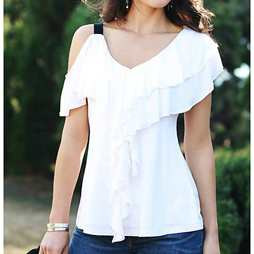

Women's Daily Blouse - Solid Colored White