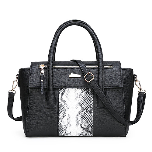 

Women's Rivet PU Top Handle Bag Snakeskin Wine / Red / Blue