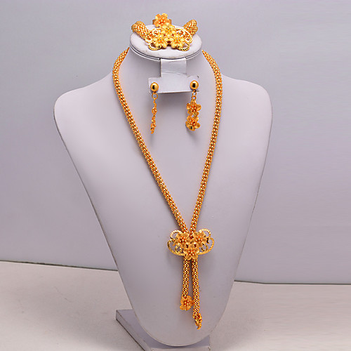 

Women's Jewelry Set Classic Tassel Trendy Ethnic Fashion Gold Plated Earrings Jewelry Gold For Christmas Wedding Gift Street Festival 1 set