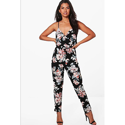 

Women's Basic Black Jumpsuit Onesie, Geometric S M L