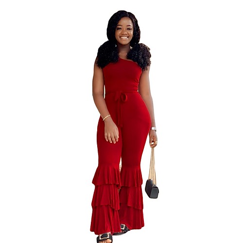 

Women's Red Jumpsuit Onesie, Solid Colored S M L