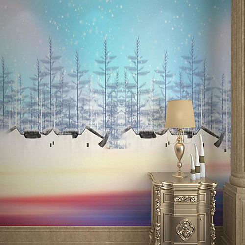 

Customized Self-adhesive Mural Wallpaper Blue Sky Fir Trees Beautiful Picture Suitable For Bedroom Living Room Coffee Shop Restaurant Hotel Wall Decoration Art