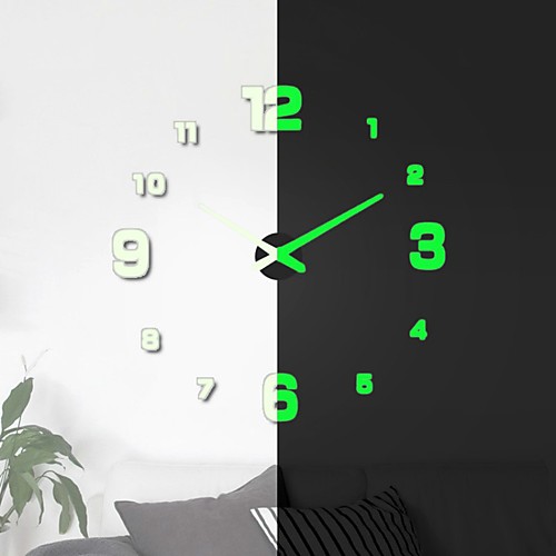 

Wall Clock Clocks Modern Design Watch Digital Large Big 3D DIY Home Decor Luminous Luminova Mirror Sticker