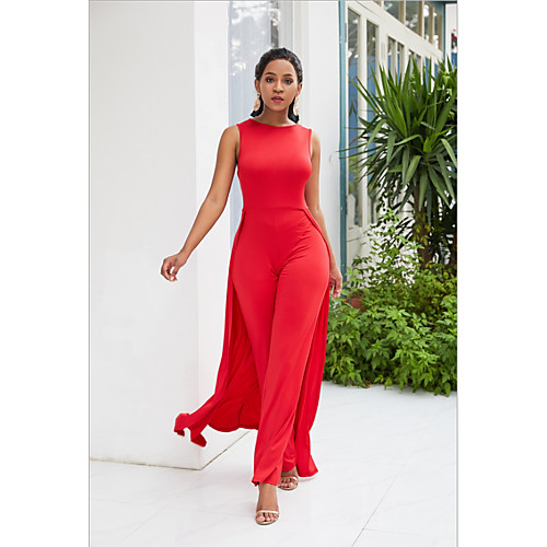 

Women's Basic Red Jumpsuit Onesie, Solid Colored M L XL