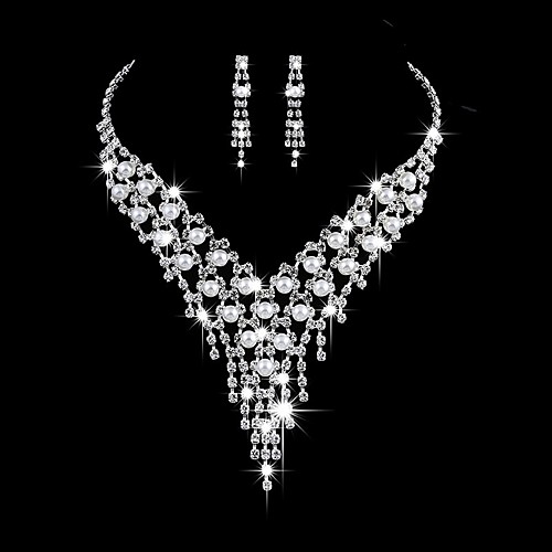 

Women's Jewelry Set Luxury Elegant Fashion Pearl Earrings Jewelry Silver For Wedding Party Evening Formal Engagement 1 set