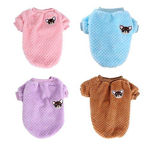 

Dog Sweatshirt Winter Dog Clothes Purple Pink Khaki Costume Cotton Cartoon Casual / Daily S M L XL XXL