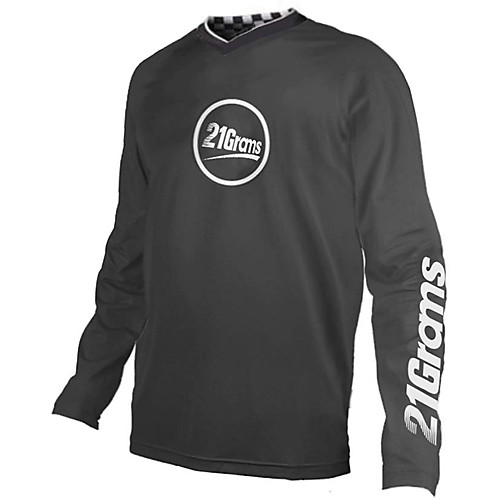 

21Grams Men's Long Sleeve Cycling Jersey Downhill Jersey Dirt Bike Jersey 100% Polyester Black / White Bike Jersey Top Mountain Bike MTB Road Bike Cycling UV Resistant Breathable Quick Dry Sports