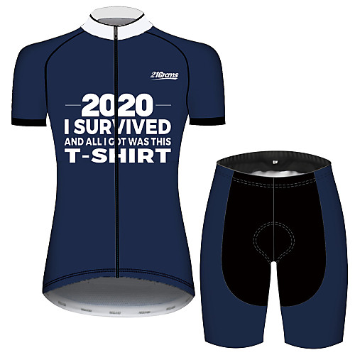 

21Grams Women's Short Sleeve Cycling Jersey with Shorts Black / Blue Bike Clothing Suit Breathable 3D Pad Quick Dry Ultraviolet Resistant Sweat-wicking Sports Solid Color Mountain Bike MTB Road Bike