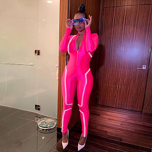 

Women's One-piece Jumpsuit Activewear Set Workout Outfits 1 set Winter High Rise Running Fitness Jogging Breathable Soft Reflective Strips Sportswear Athletic Clothing Set Long Sleeve Activewear