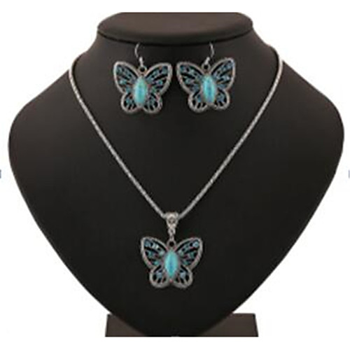 

Women's Jewelry Set Hollow Out Butterfly Stylish Earrings Jewelry Silver For Gift Festival 1 set