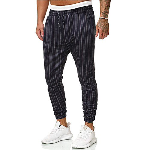 

Men's Sporty Jogger Pants - Striped Stripe Black US32 / UK32 / EU40 US34 / UK34 / EU42 US36 / UK36 / EU44