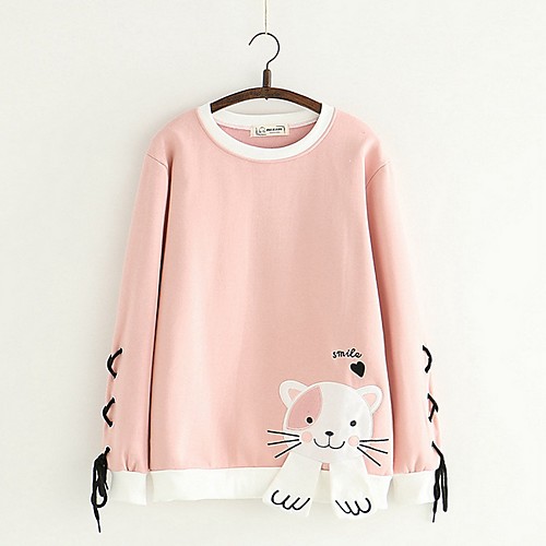 

Women's Basic Sweatshirt - Cartoon Blushing Pink One-Size