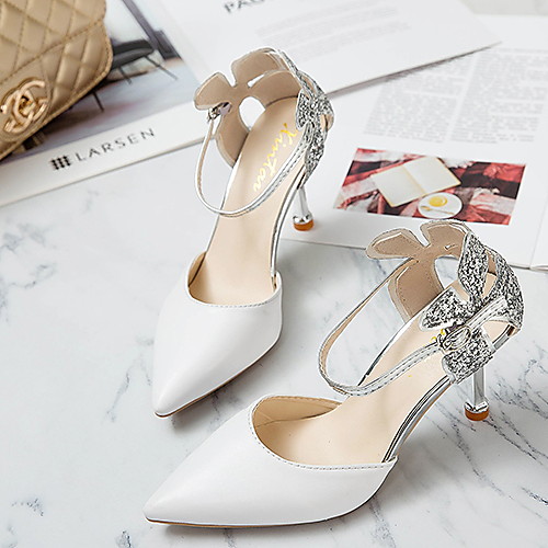 

Women's Heels Stiletto Heel Pointed Toe PU Spring & Summer White