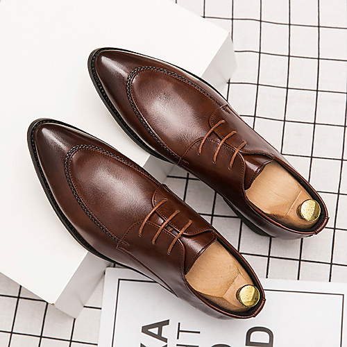 

Men's Formal Shoes Microfiber Spring & Summer / Fall & Winter Casual / British Oxfords Breathable Booties / Ankle Boots Black / Brown / Party & Evening