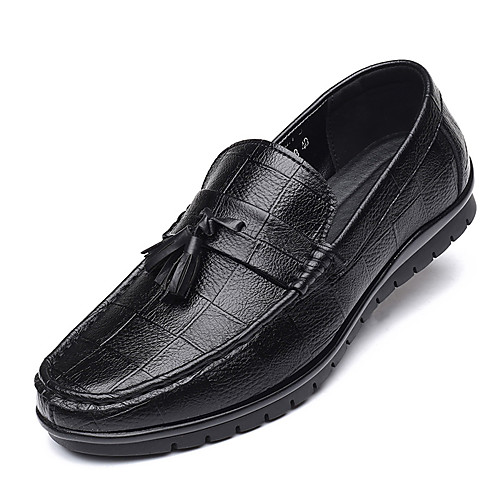 

Men's Leather Fall / Spring & Summer Casual / British Loafers & Slip-Ons Breathable Black / Party & Evening