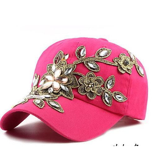 

Women's Basic Polyester Baseball Cap-Floral Print Fall Blushing Pink Fuchsia White