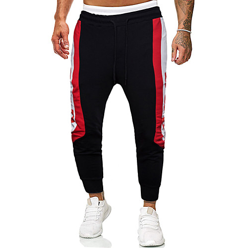

Men's Basic / Street chic Chinos / Sweatpants Pants - Patterned Black & Red, Patchwork / Print Black Red US32 / UK32 / EU40 US34 / UK34 / EU42 US36 / UK36 / EU44