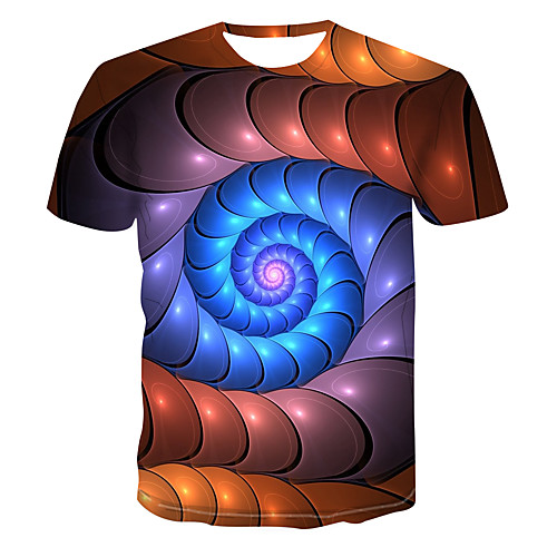 

Men's Club Weekend Street chic / Punk & Gothic T-shirt - 3D / Abstract / Visual Deception Print Brown