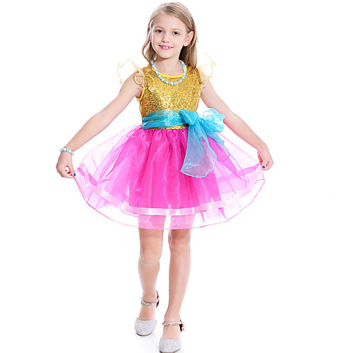 

Fancy Nancy Dress Cosplay Costume Girls' Movie Cosplay Cosplay Costume Party Yellow / Blue Dress Tulle Sequin Polyster