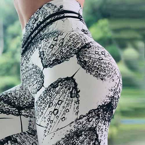 

Women's High Waist Yoga Pants Winter 3D Print Black / White Running Fitness Gym Workout Leggings Sport Activewear Quick Dry Butt Lift Tummy Control High Elasticity Skinny