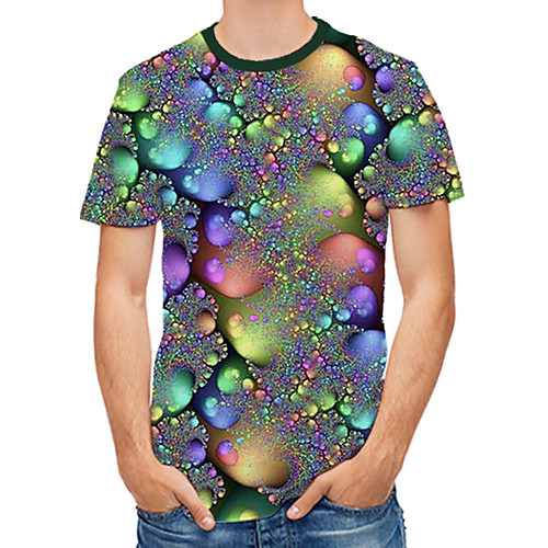 

Men's Daily T-shirt - 3D Print Round Neck Silver / Short Sleeve