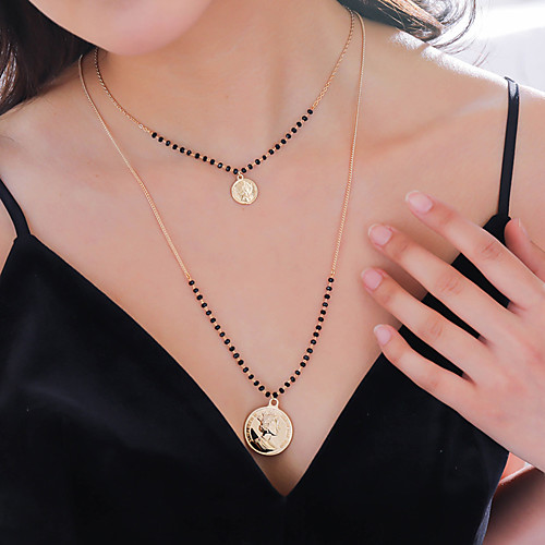 

Women's Pendant Necklace Necklace Layered Necklace Stacking Stackable Lucky Classic Vintage Trendy Fashion Chrome Gold 45 cm Necklace Jewelry 1pc For Anniversary Street Birthday Party Beach Festival