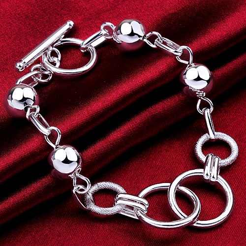 

Men's Chain Bracelet Bracelet Hollow Out Fashion Fashion Copper Bracelet Jewelry Silver For Gift Formal Birthday Festival / Silver Plated