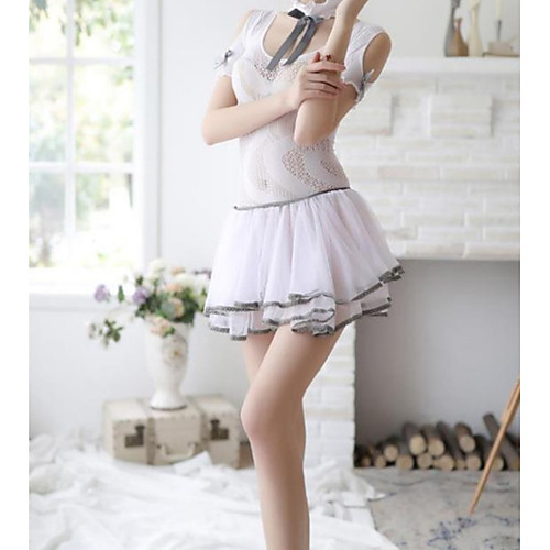

Women's Lace / Backless / Cut Out Suits Nightwear Jacquard / Solid Colored White One-Size