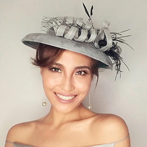 

Artificial feather Fascinators with Flower 1 Piece Tea Party / Horse Race Headpiece