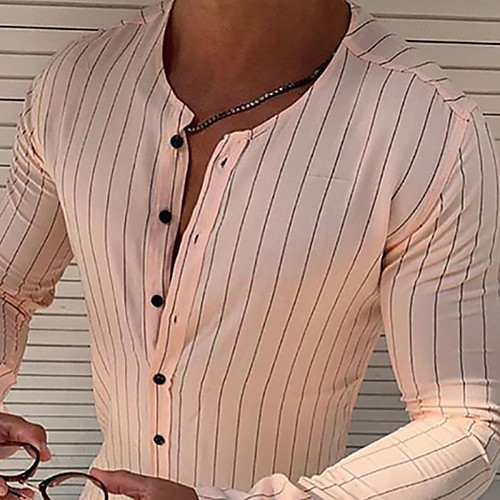

Men's Daily Shirt - Striped Blushing Pink