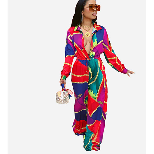 

Women's Basic Rainbow Jumpsuit Onesie, Color Block S M L