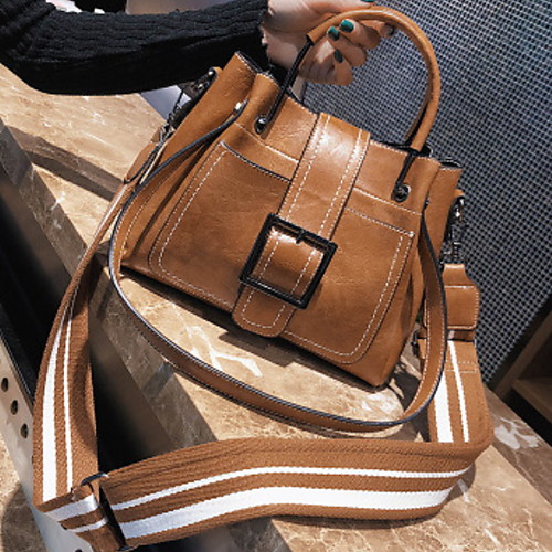 

Women's Zipper PU Top Handle Bag Solid Color Blushing Pink / Brown / Black