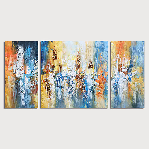 

Hand Painted Canvas Oilpainting Abstract set of 3 Home Decoration with Frame Painting Ready to Hang
