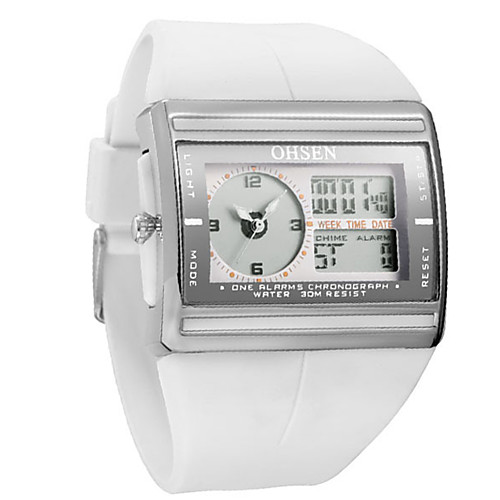 

Men's Sport Watch Japanese Quartz Silicone Black / White 30 m Calendar / date / day Chronograph New Design Analog - Digital Outdoor New Arrival - White Black Two Years Battery Life / Large Dial