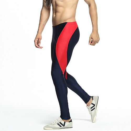 

Compression Gym Men's Normal Nylon Sexy Long Johns Color Block Mid Waist