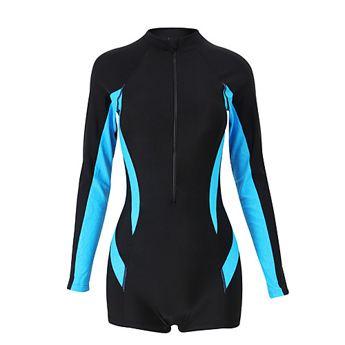 

Women's Rash Guard Dive Skin Suit Bodysuit UV Sun Protection Breathable Long Sleeve Front Zip - Swimming Diving Water Sports Patchwork Autumn / Fall Spring Summer
