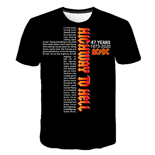 

Men's Daily Going out Basic T-shirt - 3D / Graphic / Letter Print Black