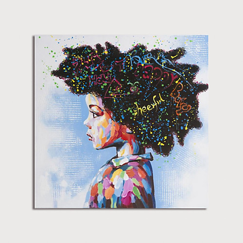 

Hand Painted Canvas Oilpainting Abstract Girl by Knife Home Decoration with Frame Painting Ready to Hang
