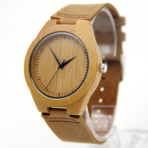 

Men's Dress Watch Japanese Quartz Genuine Leather Yellow Day Date Analog Casual Fashion - Yellow One Year Battery Life