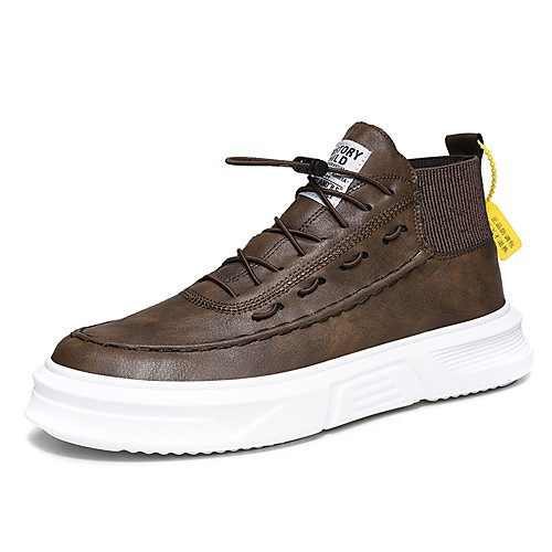 

Men's Cowhide / Microfiber Fall / Spring & Summer Casual / British Sneakers Breathable White / Brown / Black