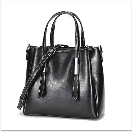 

Women's Cowhide Tote Solid Color Black / Brown / Wine