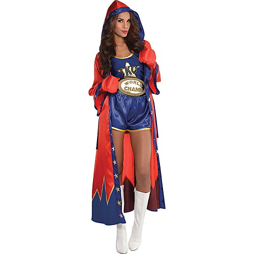 

Boxer Cosplay Costume Gloves Cloak Outfits Adults' Women's Cosplay Halloween Halloween Festival / Holiday Polyster Red Women's Carnival Costumes / Leotard / Onesie
