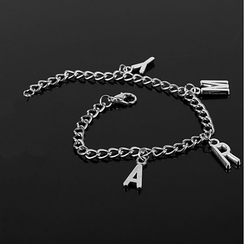 

Men's Women's Bracelet Two tone Letter Elegant Trendy Alloy Bracelet Jewelry Silver For Daily Street