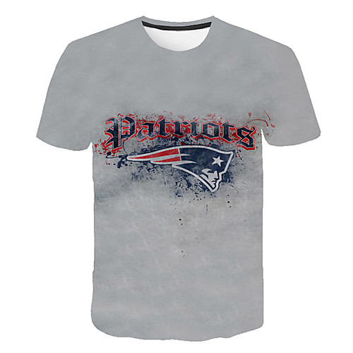 

Men's Daily Sports Street chic / Exaggerated T-shirt - Geometric / Color Block / 3D Print Light gray
