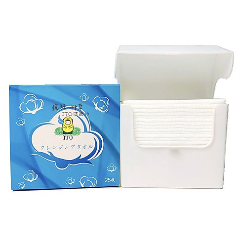 

Japan Pride Clean Towels Biodegradable Face Towel Disposable Makeup Removing Wipes 100% Organic Viscose 25CT Super Soft for Sensitive Skin Dry Cleanser Towelettes