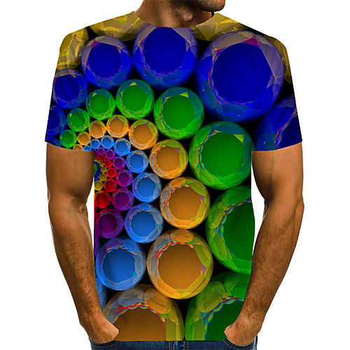

Men's Daily Basic T-shirt - 3D Rainbow