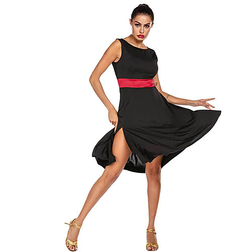 

Women's Dancer Latin Dance Masquerade Costumes Polyster Black / Red Black / Blue Dress