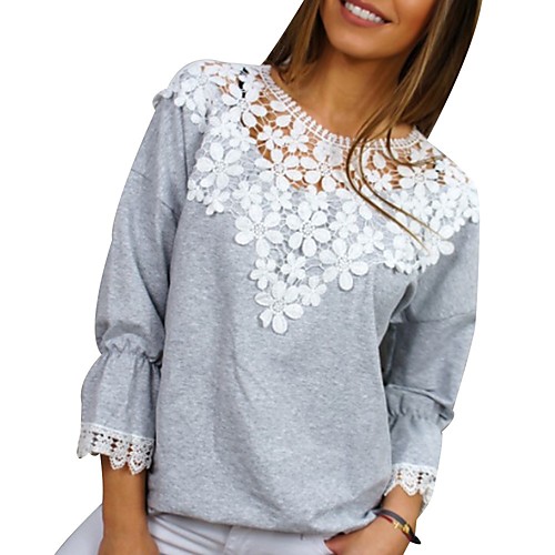 

Women's Daily T-shirt - Solid Colored Gray
