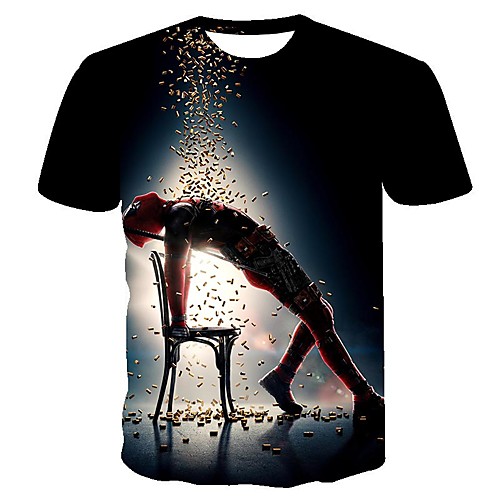 

Men's Daily Going out Basic T-shirt - Geometric / 3D / Cartoon Print Gray