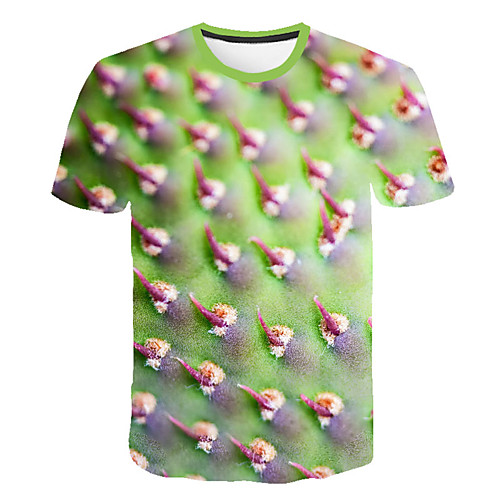 

Men's Daily Sports Basic / Exaggerated T-shirt - Color Block / 3D / Graphic Print Rainbow